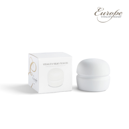 Vitality Silky Touch silicone head shown with its retail box